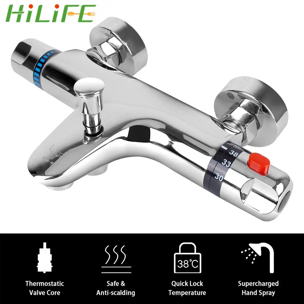 

Hot And Cold Mixer Thermostatic Tap Bathtub Faucet Bathroom Tool Bathroom Mixing Valve Thermostatic Shower Faucet