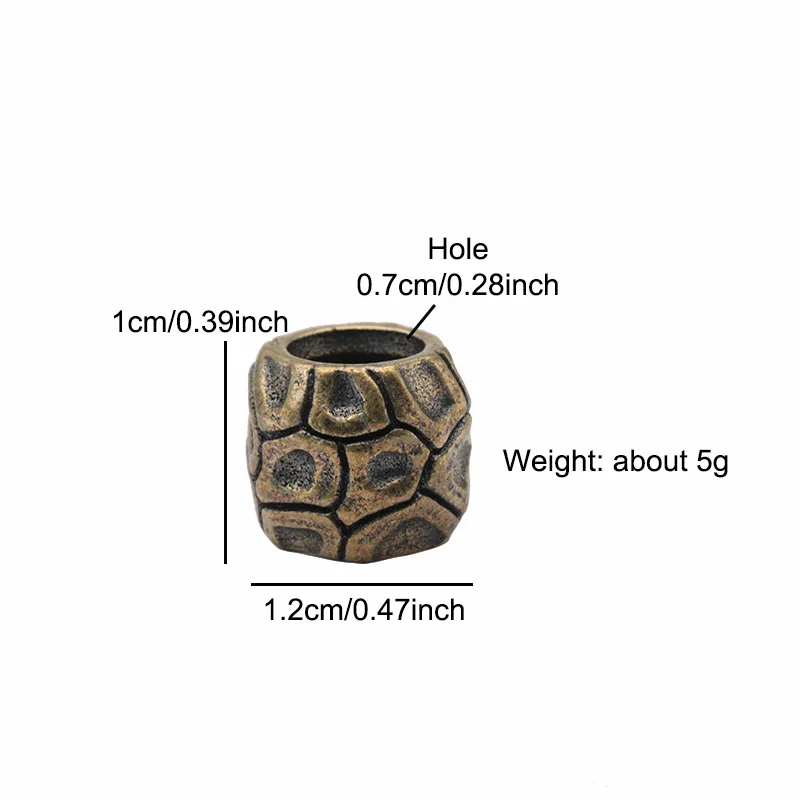 سلحفاة قذيفة نمط النحاس سكين الخرز EDC DIY Paracord المنسوجة أساور الحبل المعلقات اكسسوارات أداة خارجية الشنق سحر