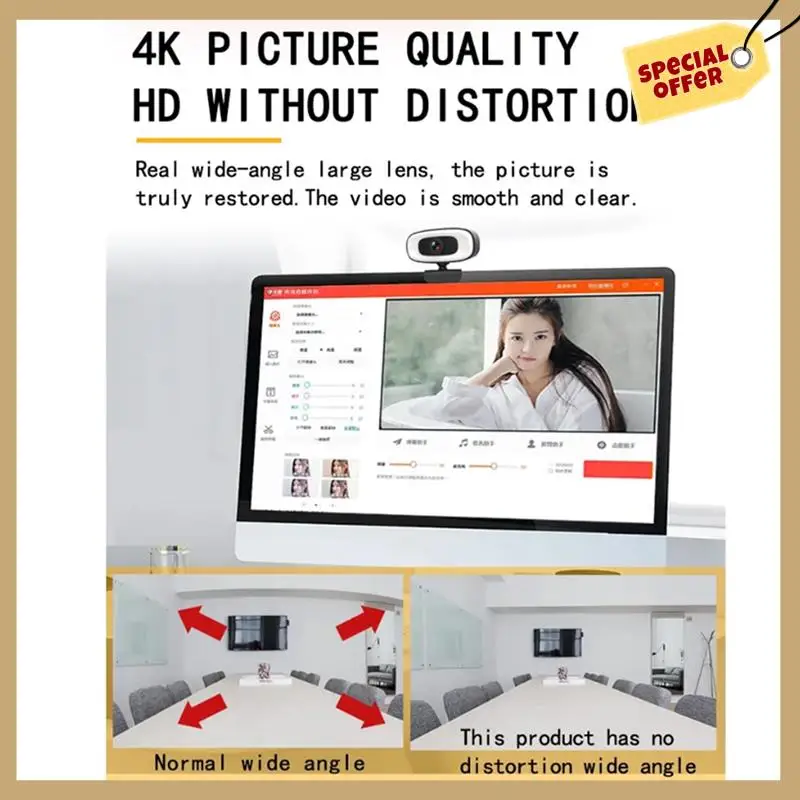 USB веб-камера 4K 1080P мини-камера с микрофоном черная для Youtube ПК камера для видеосъемки