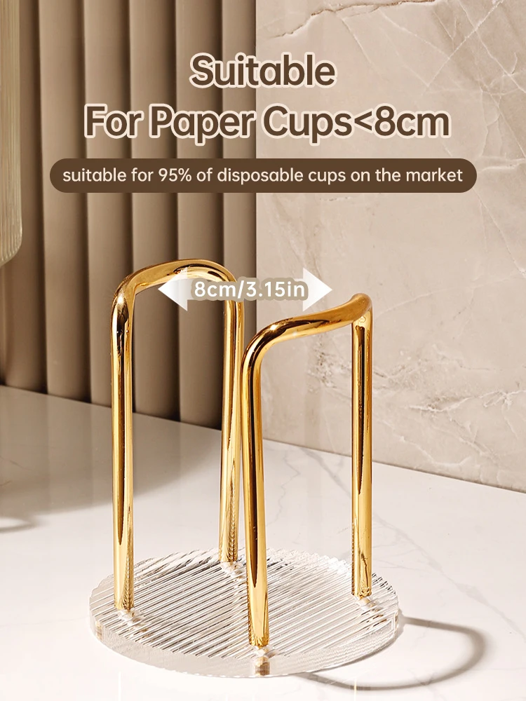 Storage Holder for Disposable Cup Storage Modern Walnut Mug Display Stand Organizer Rack Shelf Water Tea Cups