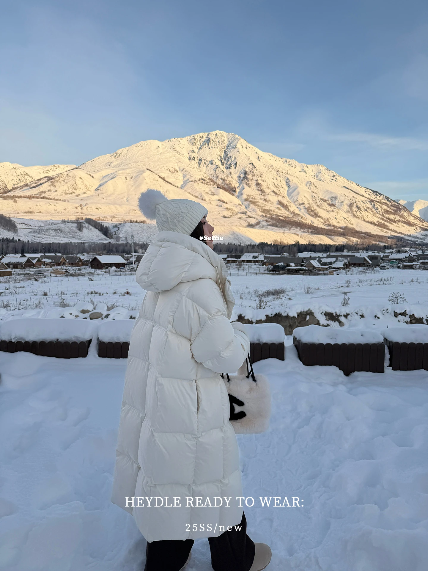 

Пуховик Bla Bean H Humming Snow Country Bai Li Sweet New National Stand 90 White Du, с капюшоном, утепленный, длинный, очень теплый...