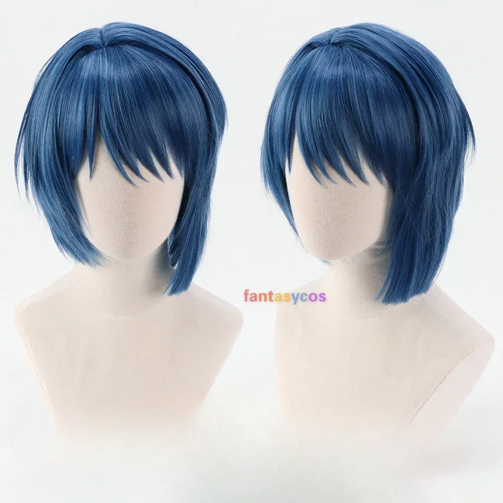 Kiritani Haruka Cosplay Wig Blue Short Straight BOBO Heat Resistant Hair MORE MORE JUMP! Hrk Girls Costume Role Play Wigs