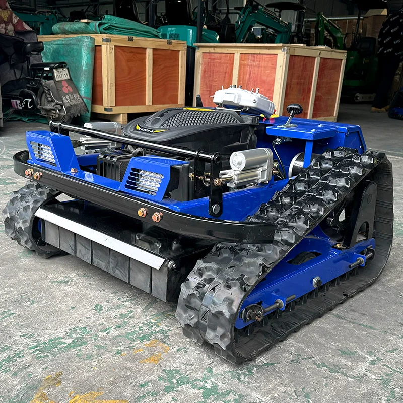 CE EPA 承認全地形 RC 草カッター農業ゴムトラックリモートコントロールロボット芝刈り機