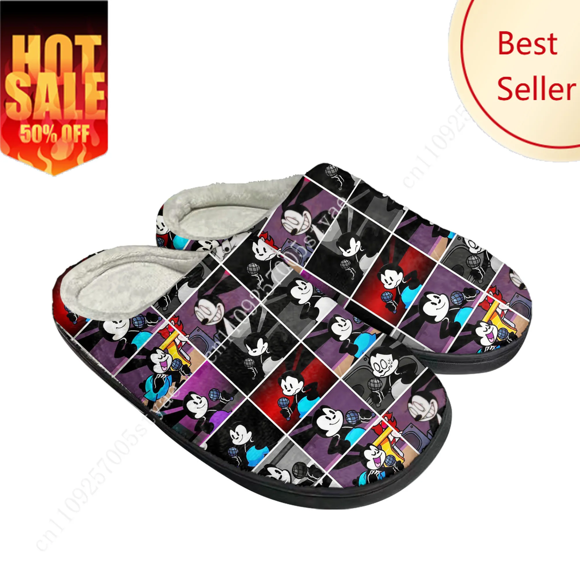 

Oswald the Lucky Rabbit Cotton Slippers Disney Cartoon Decorate Plush Indoor Shoes Design Your Party Holiday Gifts Custom Shoe