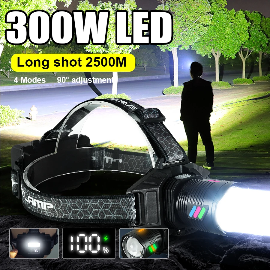 

New 250000lm Powerful Led lamp Rechargeable light Outdoor Zoom Waterproof Work Lamp Super Bright Hunting Torch