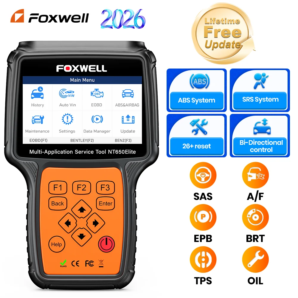 Image of FOXWELL OBD2 Kfz-Diagnosegerät ABS SAS EPB BRT TPS OIL Professionelles OBD 2 Auto-Diagnosewerkzeug mit Lebenslangen Kostenlosen Updates