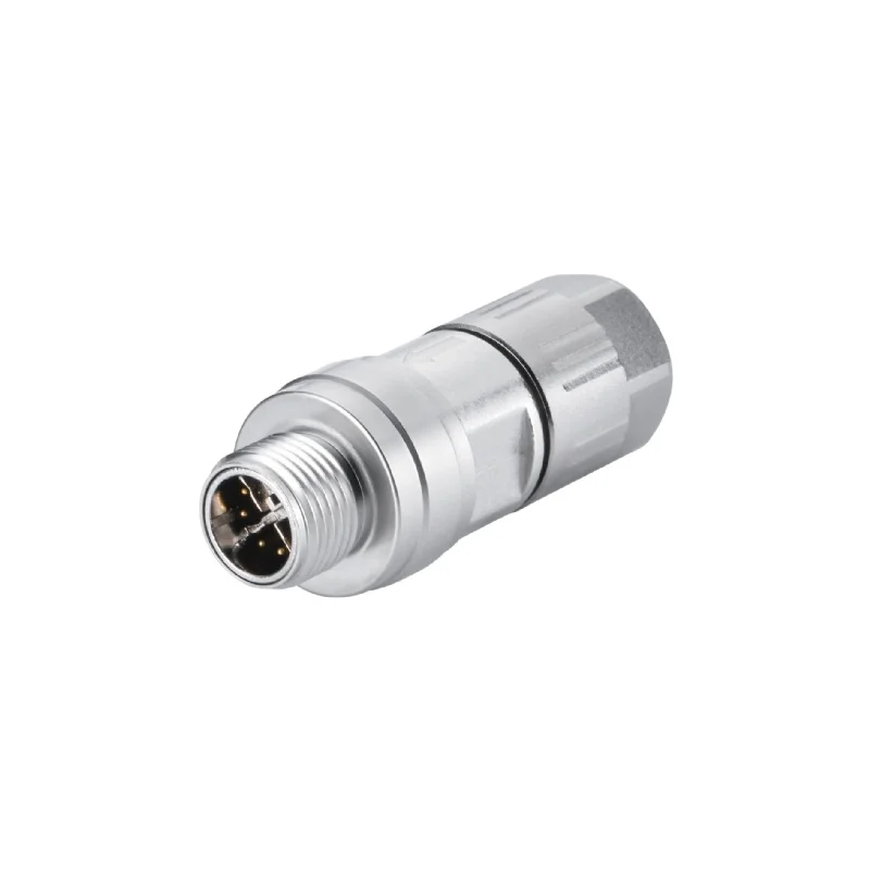 M12 D Code Field Installation Assembly Connector Crimping Termination Male 4 Pin Male Panel Mont Connector 5 Pin Female End 3/4