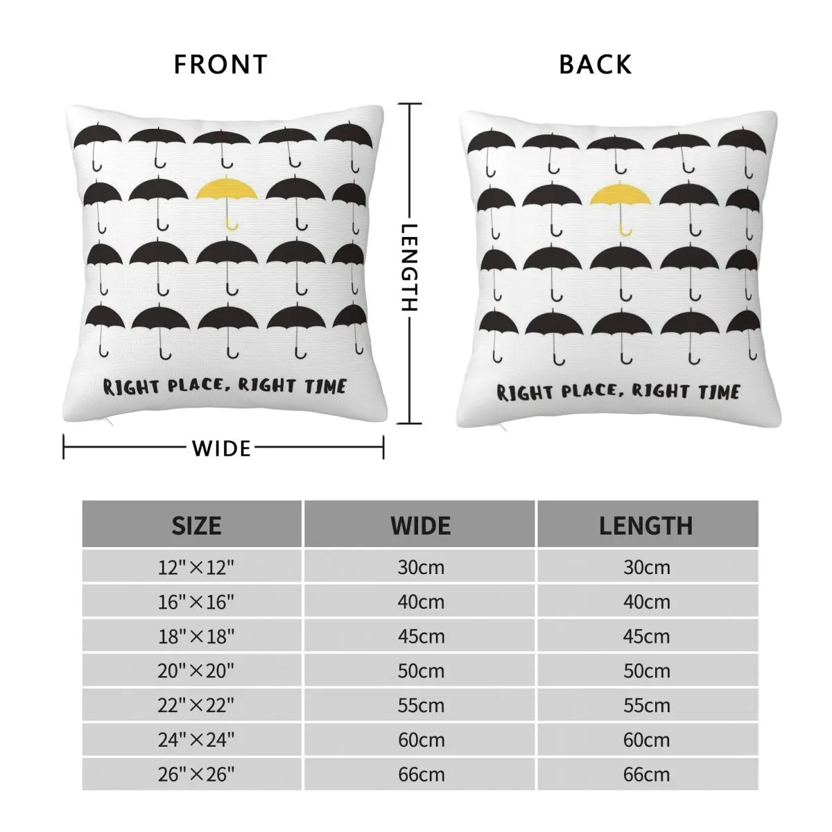 Himym Right Place Right Time Umbrella Pillowcase Polyester Linen Velvet Creative Zip Decorative Room Cushion Cover