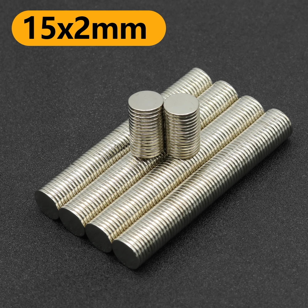 15x2mm N35 NdFeB Round Neodymium Magnet Super Strong Permanent Powerful Magnets Refrigerator DIY Craft Multi‑Purpose Magnetic