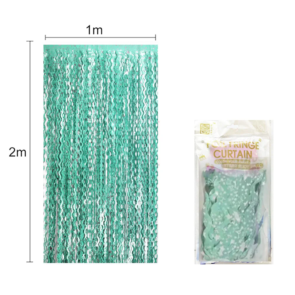 Wavy Tinsel Foil Fringe Curtain 1x2m Glitter Shimmer Wall Backdrop Curtain for Wedding Birthday Party Decor Christmas Decoration