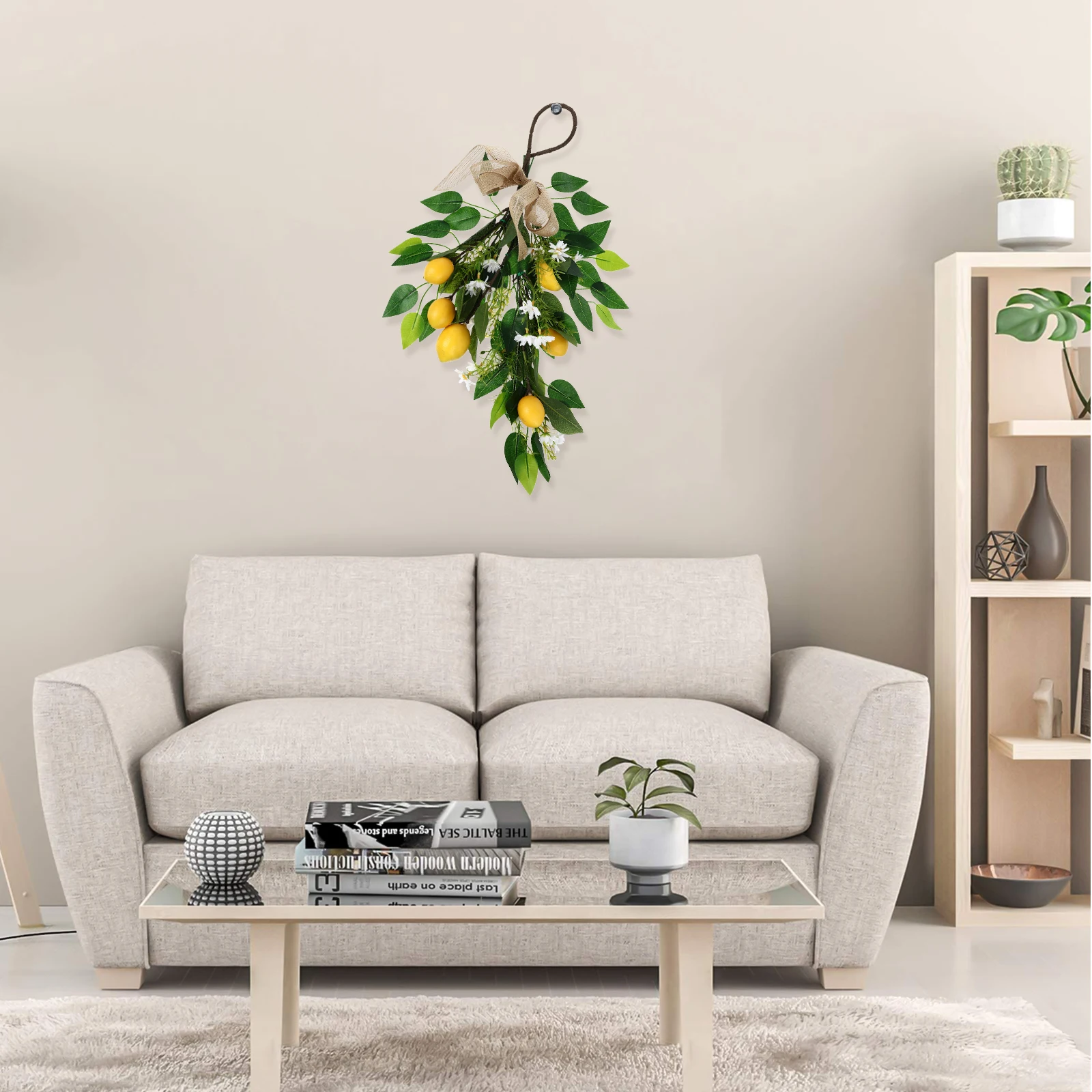 

Simulation Lemon Artificial Linen Branch Decor Wall Hanging Tree Pendant Home Party Hawaiian PlantDecoration