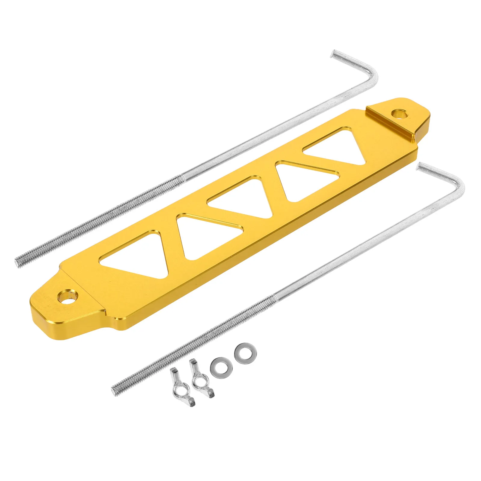 Aluminum Alloy Battery Tie Down Mount Triangular 5 Hole Design Car Battery Holder Universal Automotive Bracket for Engine Bay