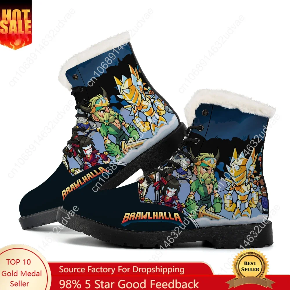 

Brawlhalla Plush Boots Mens Womens Teenager Shoes Casual Boot Outdoor Light High Quality Print on Demand Customize Shoe