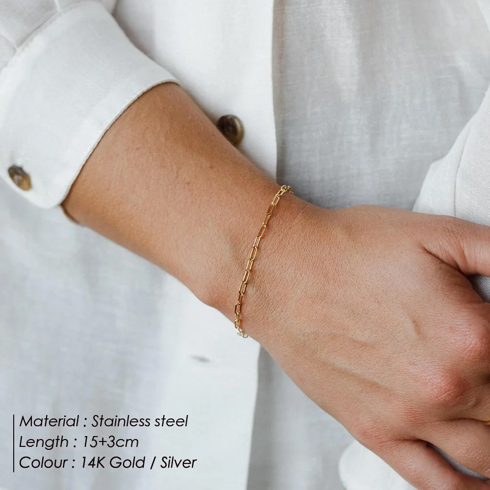 سوار سلسلة كلاسيكي للنساء من EManco ، فولاذ مقاوم للصدأ ، لون ذهبي ، العرض 2 * ، 3 * ، 4 ثعبان ، 5 * ، هدية مجوهرات #2