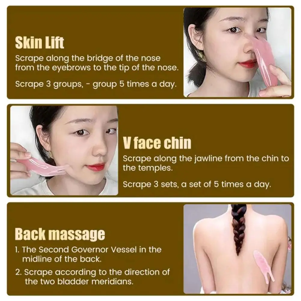 Resina natural Gua Sha Guache Raspador, massageador para rosto e olhos, levantamento facial do nariz, cuidados com a pele, ferramentas de beleza SPA
