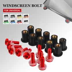 For Honda CBR1000RR CB1000R CBR600RR CBR600F CBR600F4I CBR929RR CBR954RR CB900F CRF300L 5mm 10PCS Windshield Deflectors Bolts
