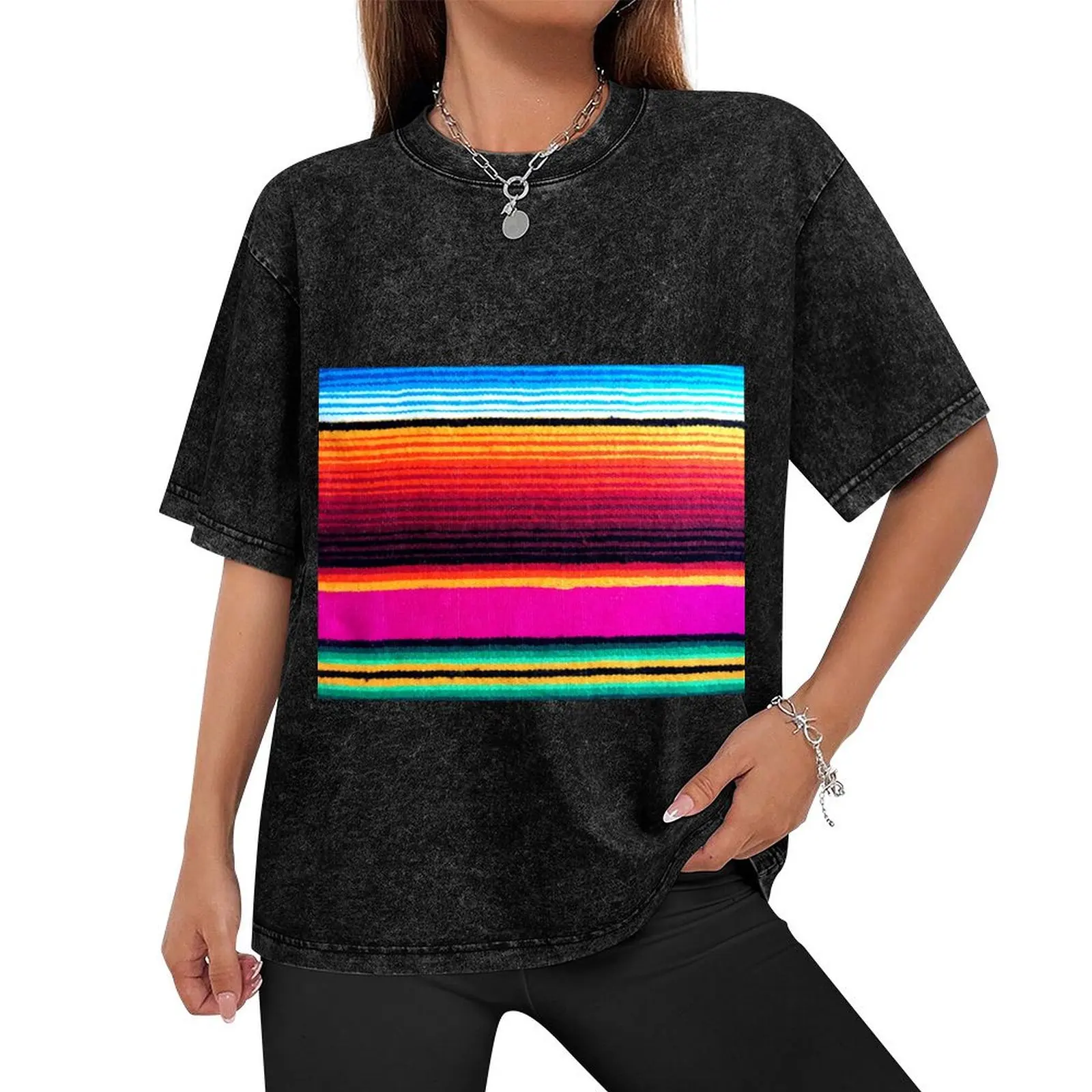 Magenta Sky Serape T-Shirt blanks anime clothes customs design your own T-shirts for men cotton