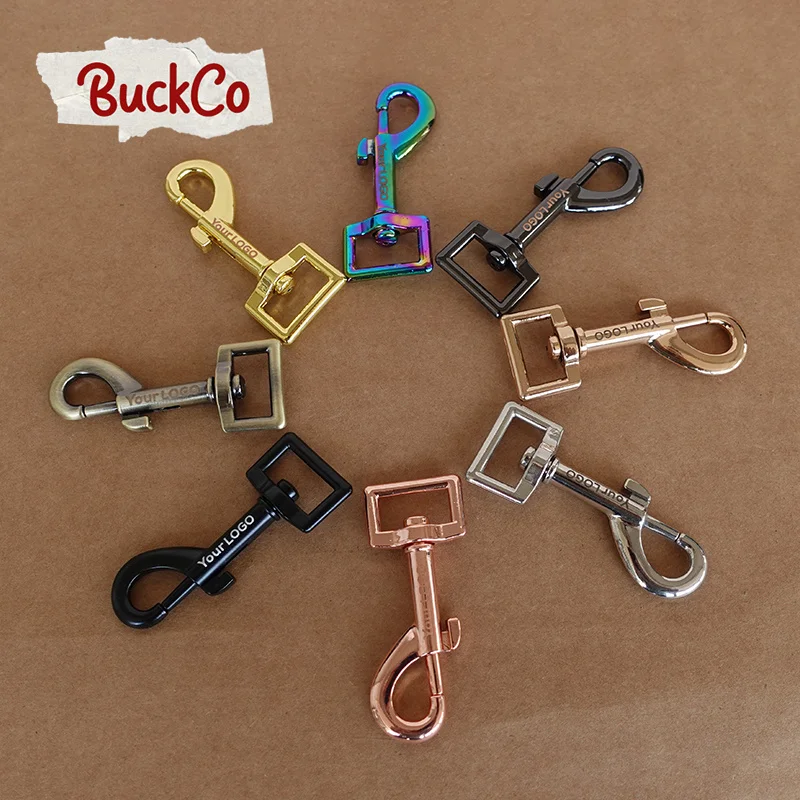 100pcs/lot Engraved 20mm 8 kinds of color metal hook buckle used for key chain dog collar webbing accessories sturdy and durable