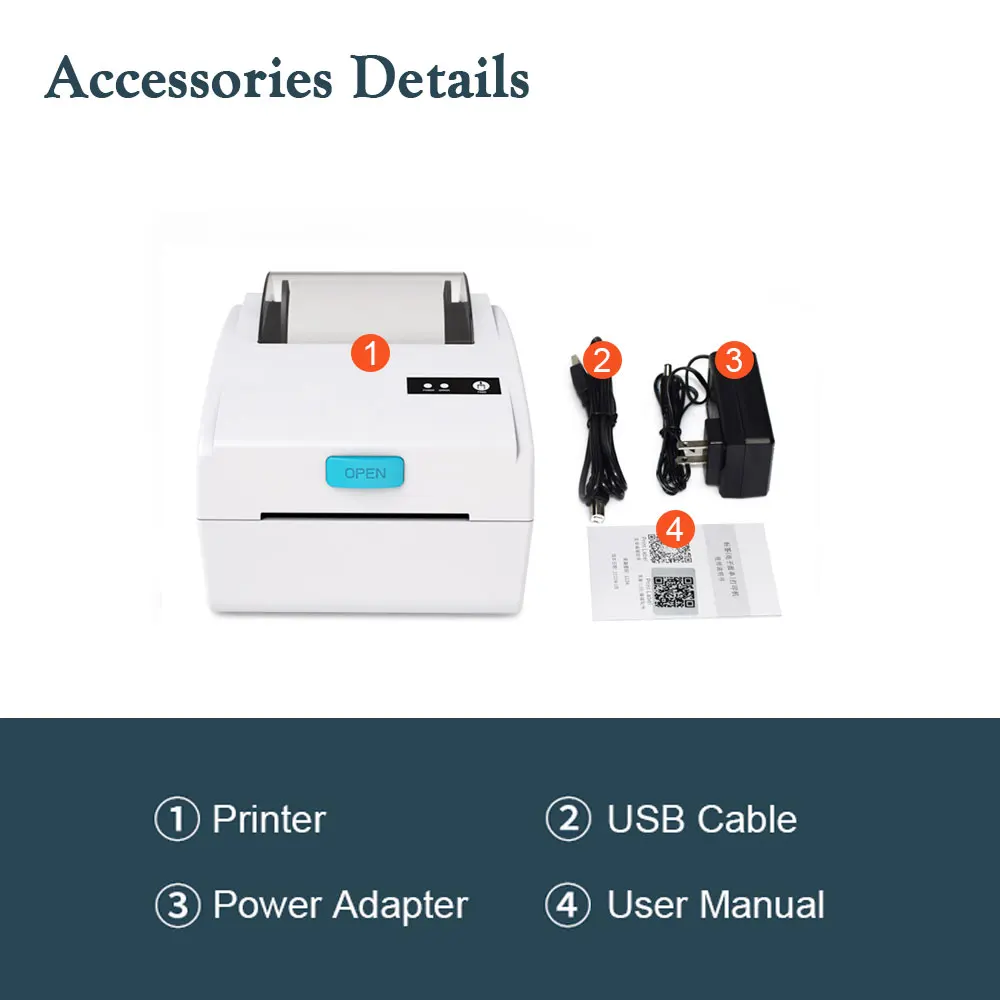 H-Z851 80mm Inkless Barcode Printer HZTZ Factory Hot Sale 3inch Desktop Thermal Label Printer