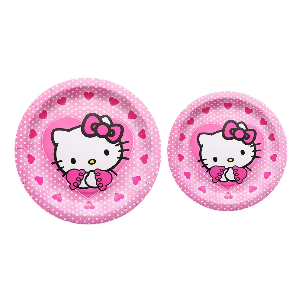 Miniso Anime Stripfiguren Rond Hello Kitty Themafeest Banner Decoratie Kit Kinderen Verjaardagsfeestje Uitnodigingskaart