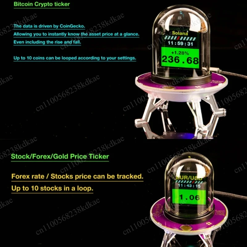 Futuristic Mars UFO Craft WiFi Desk Clock With Weather Display Electronic Decor For Bedroom Office Hobby Desktop Collection