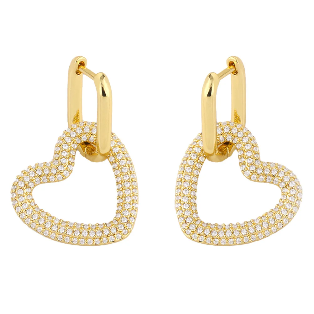 

1Pair Trendy Copper Earrings Love Heart Design Delicate Dangler for Women Festival Gift Birthday Anniversary Decor