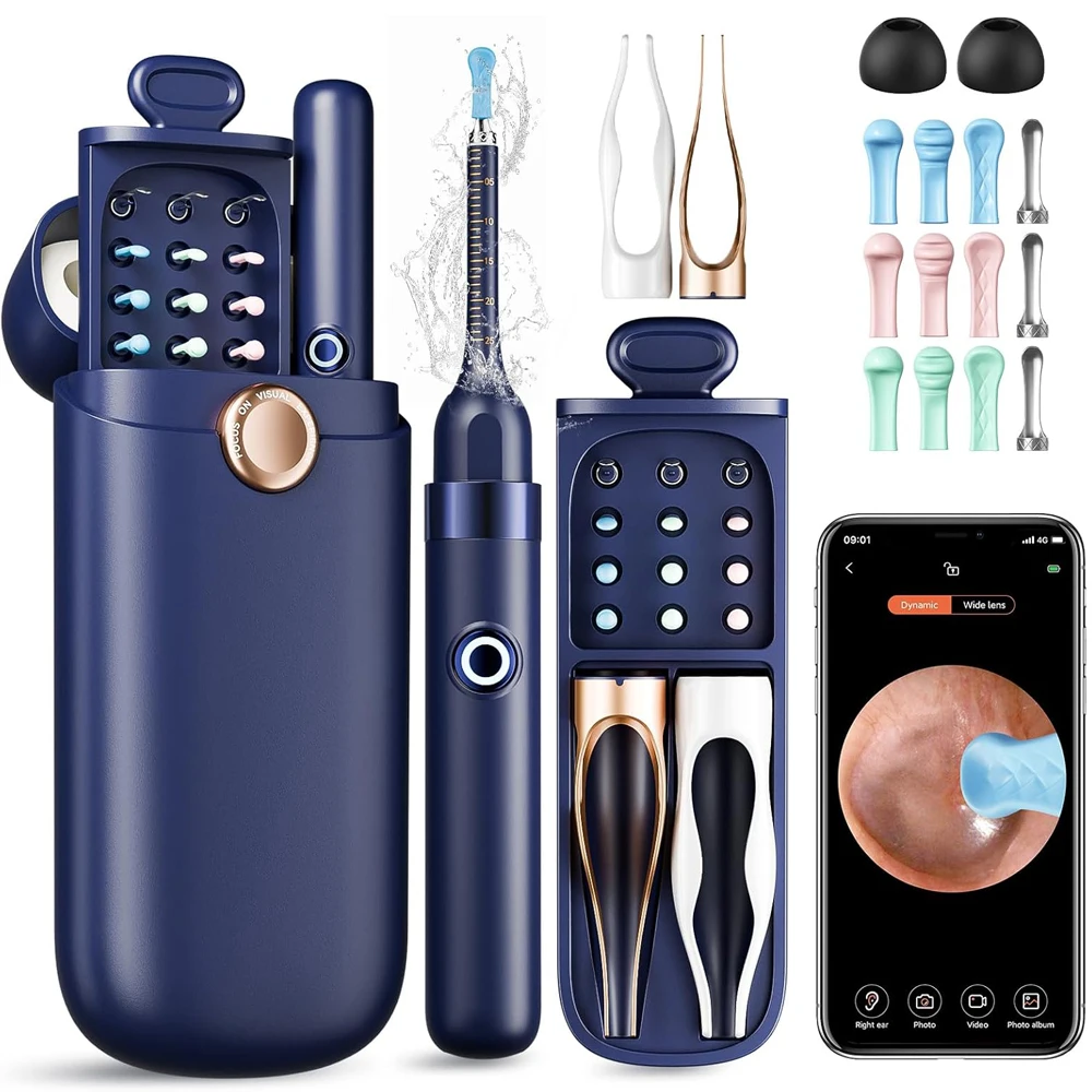 

Visual Ear Wax Removal With 1080p Hd Camera Ear Cleaner With 3 Kinds Use Methods For Ear /Nose Clean Suitablefor Mobile /Tablets