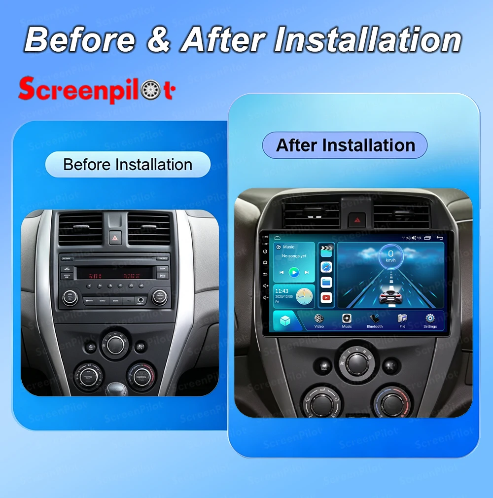 9 Inch Android 16 For Nissan Micra K13 March K13 2013-2017 Car Radio Stereo Head Unit Multimedia Video Player 2K QLED 8 Core RDS