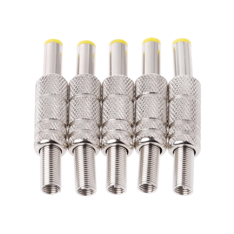 090F 5 шт. Металл 5,5x2,1 мм для разъема адаптера заглушки с питанием постоянного тока с желтым