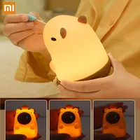Xiaomi Baby Night Lamp Capybara Silicone Touch LED Light USB Rechargeable For Children Cute Room Decoration Christmas Gift