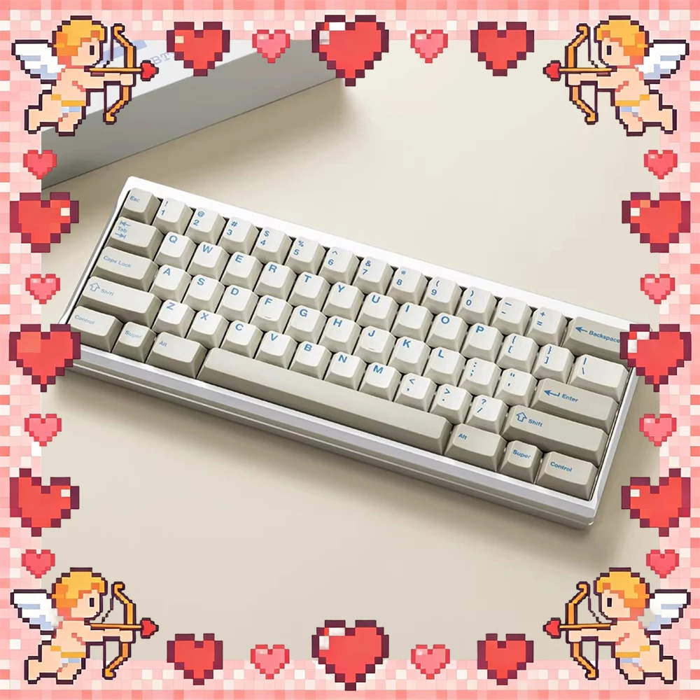 PBTfans View PC Keycaps Thermal Sublimation Pbt Material Keyboard Keycaps Beige Original Factory Height For PC Accessories Gifts