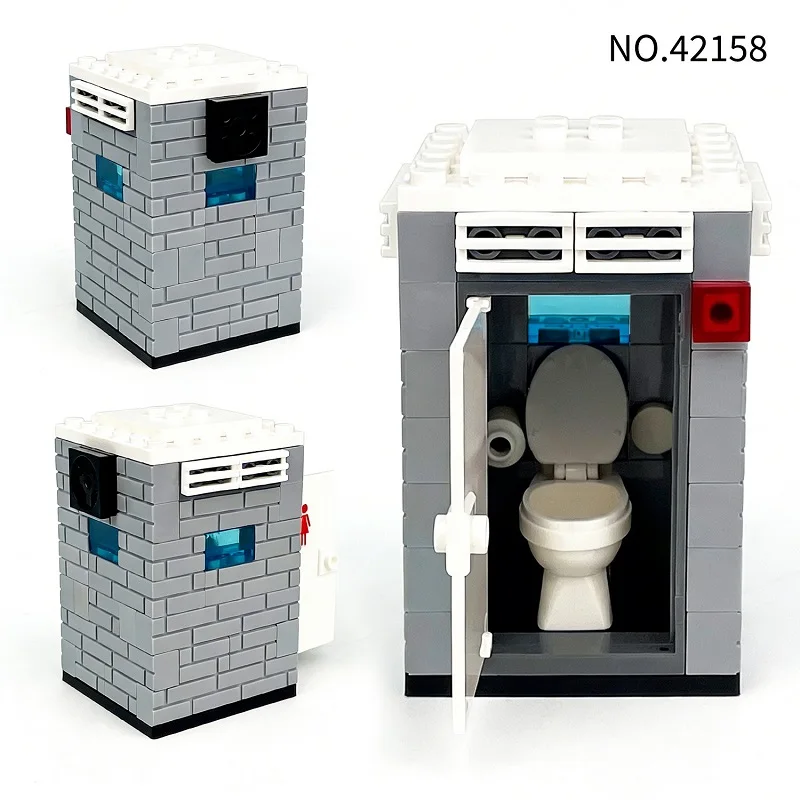 

Outdoor Toilet Portable Restroom City Park Scene MOC Bricks Mini Action Figures Accessories DIY Assembly Building Blocks Toy
