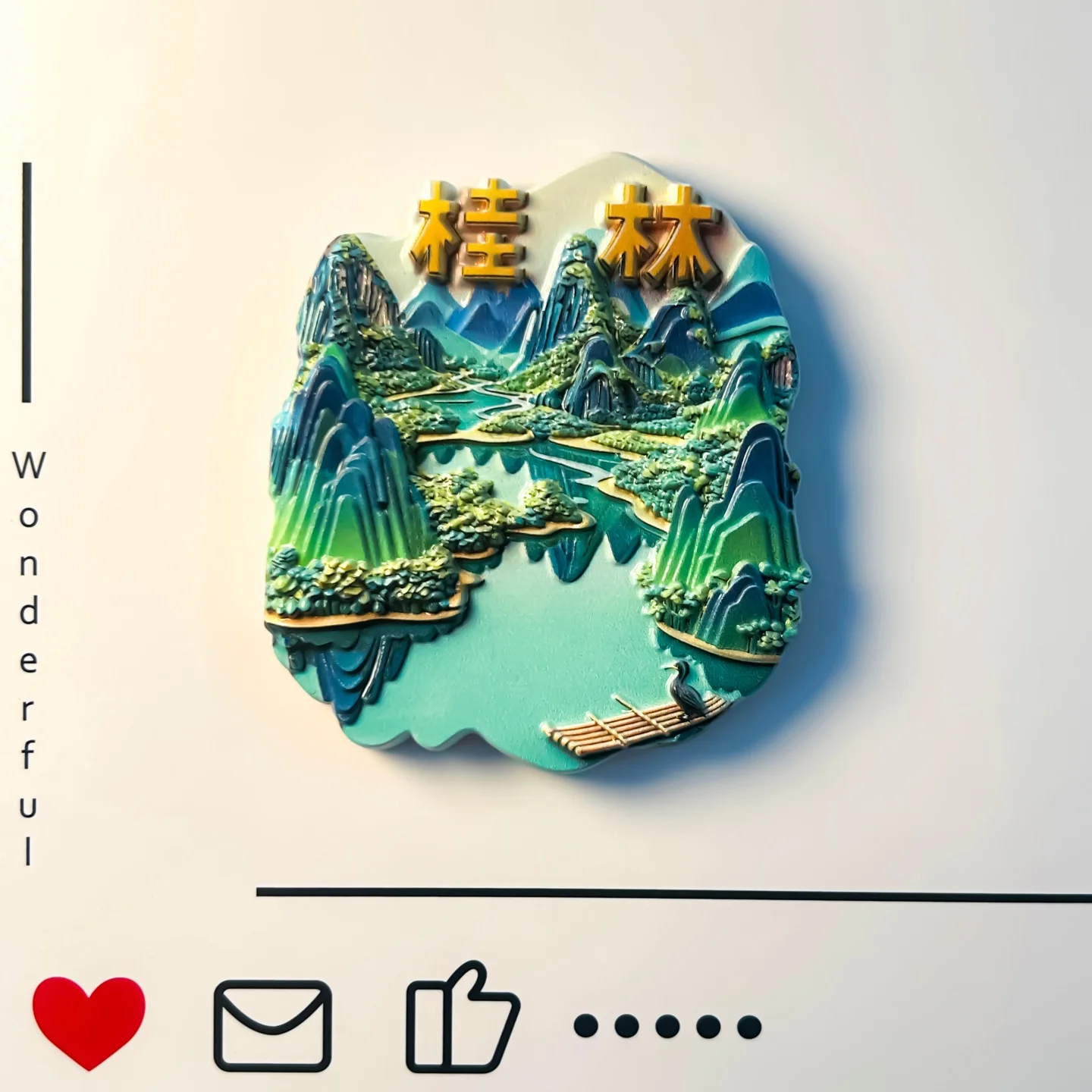 Guilin, Guangxi, China, Creative Scenery, Landscape Scenery, Tourist Souvenirs, 3D, Refrigerator Stickers