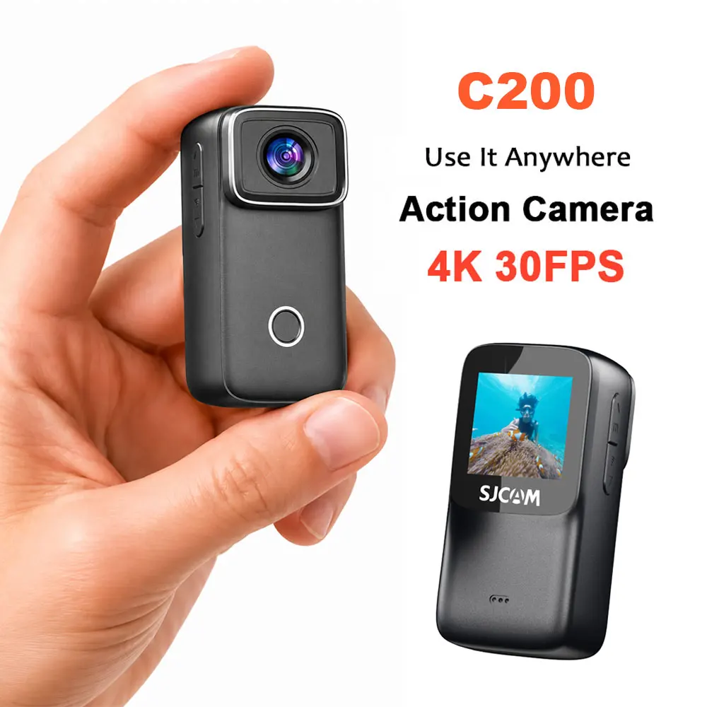SJCAM C200 4K/30fps Action Camera Gyro Stabilization 154° Wide Angle Sport Cam for Skiing Vlogging Fishing Cycling
