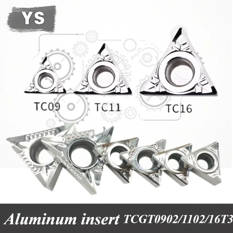 

YS 10PCS Aluminum Insert TCGT090202 AL TCGT090204 TCGT090208 TCGT110202 TCGT110204 TCGT110208 TCGT16T302 TCGT16T304 TCGT16T30