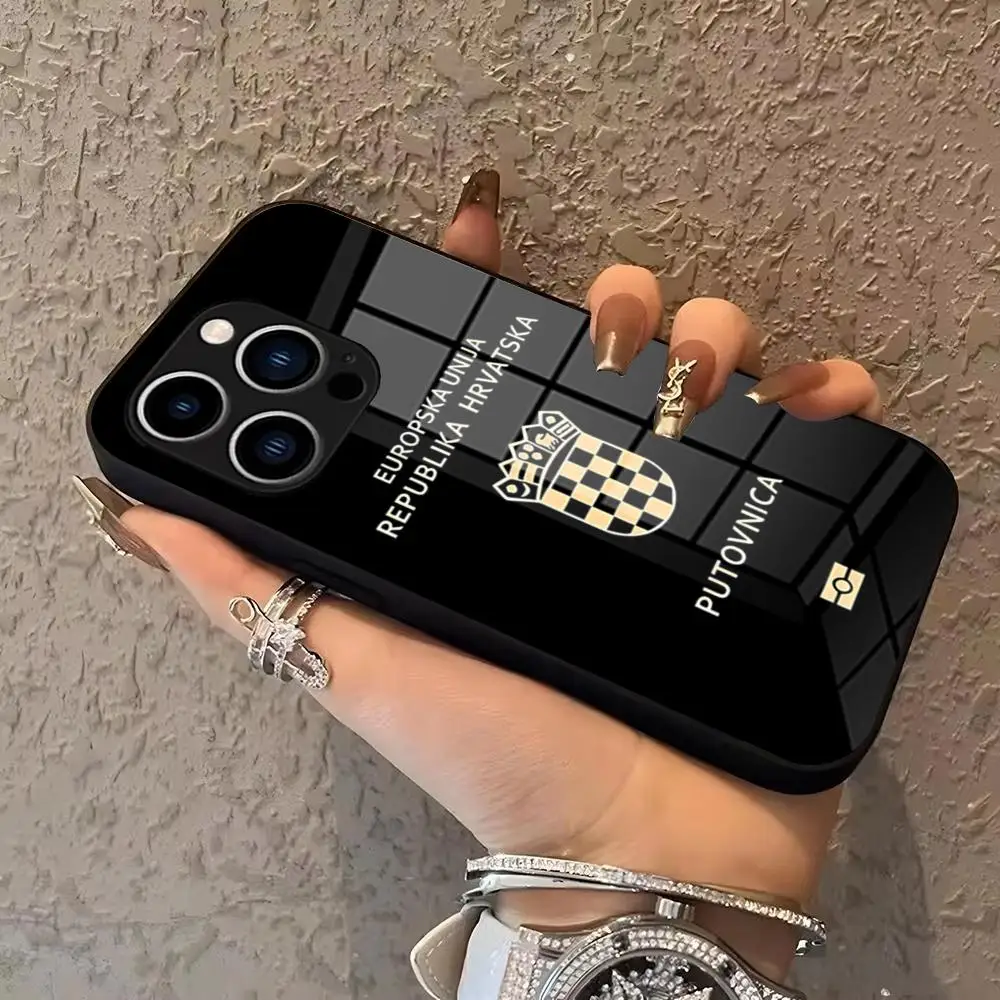 

Croatia Passport Flag Phone Case For IPhone 17 16 15 Pro Max 14 13 12 Air Plus Samsung Galaxy S25 24 23 Ultra Glass phone case