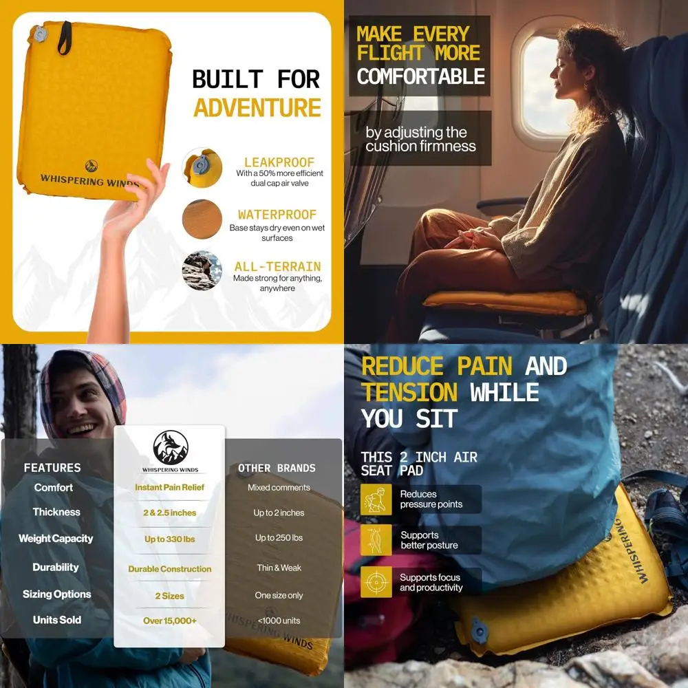 

Портативная надувная подушка - удобная воздушная подушка для путешествий, стадионов, активного отдыха, кемпинга и использования в автомобиле