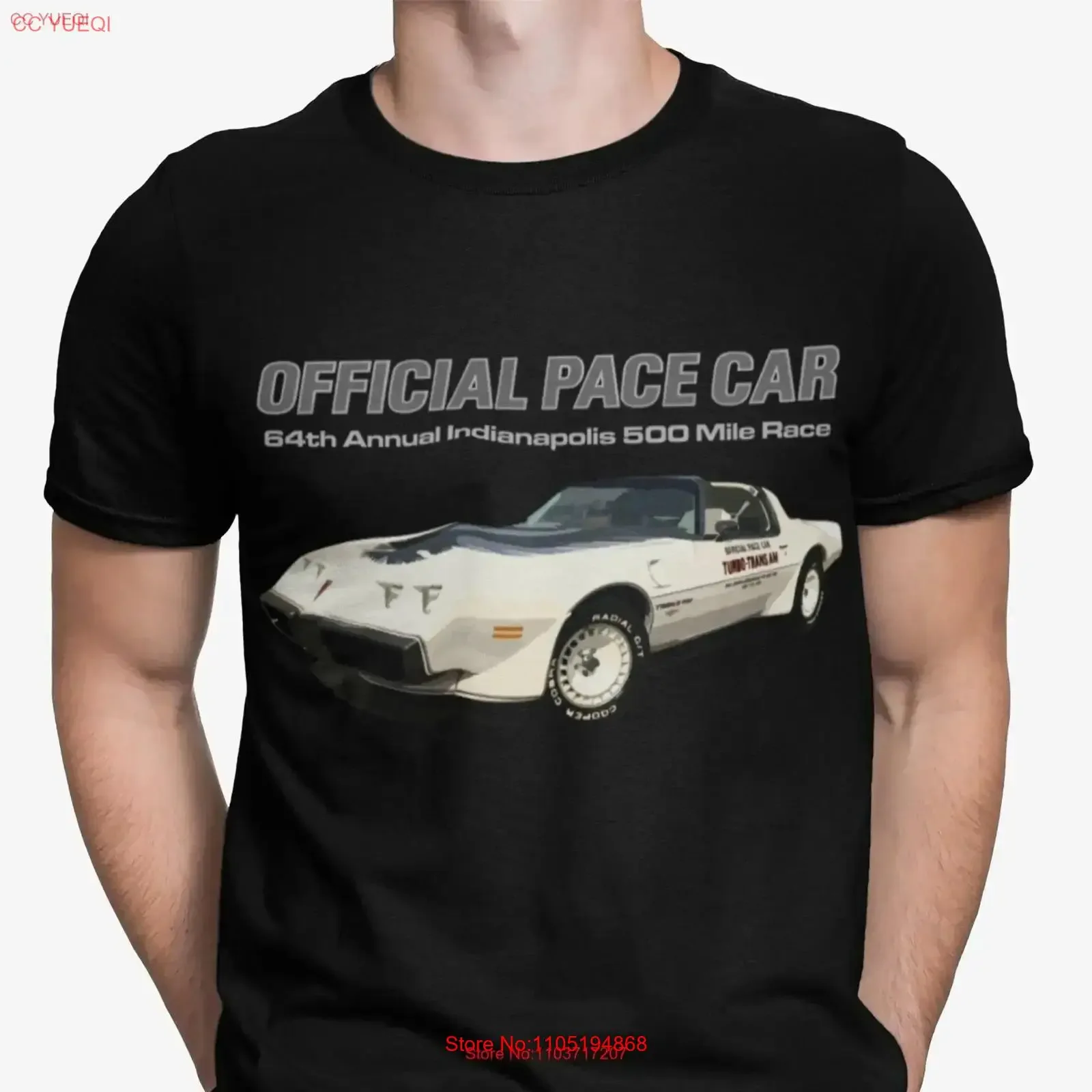 1980 ترانس آم الرسمية باس سيارة 64th إنديانابوليس 500 ميل سباق تي شيرت خمر غسلها تنفس الشارع الشهير عادية