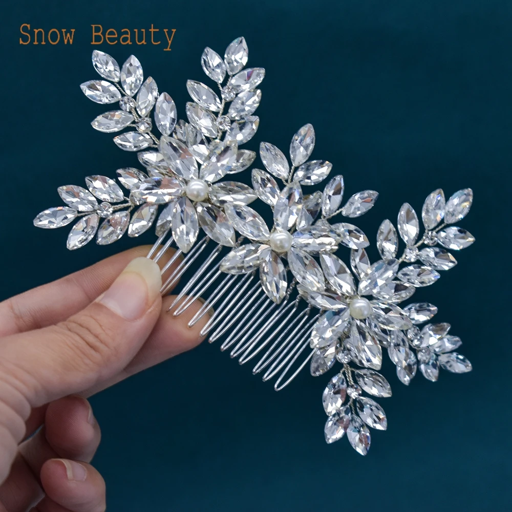 

DZ024 Gorgeous Bridal Hair Comb Rhinestone Wedding Headdress Bride Gift Bridal Jewelry Women Hairpins Party Prom Hairbands