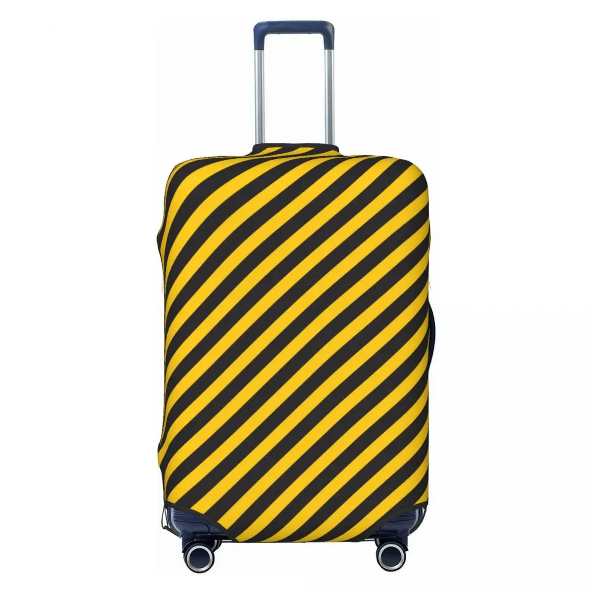 Black Yellow Stripes Suitcase Cover Road Warning Practical Cruise Trip Protector Luggage Case Vacation