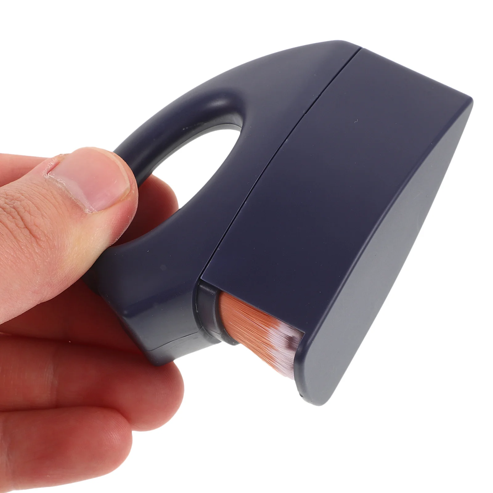 Brocha para base, parte superior plana suave para colorete en polvo líquido, herramienta de contorno de mezcla de maquillaje facial pequeña portátil, viaje