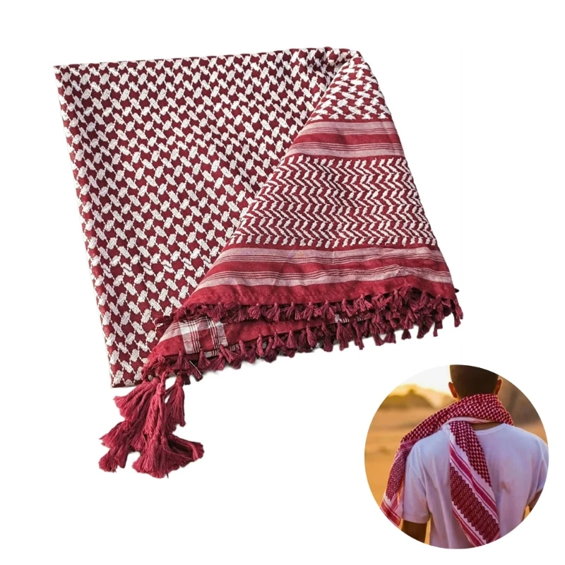 

Female Male Outdoor Hijab Scarf Muslin Headscarf Square Islamic Arab Keffiyeh Head Neck Scarves Headwrap Adult Dustproof Scarf