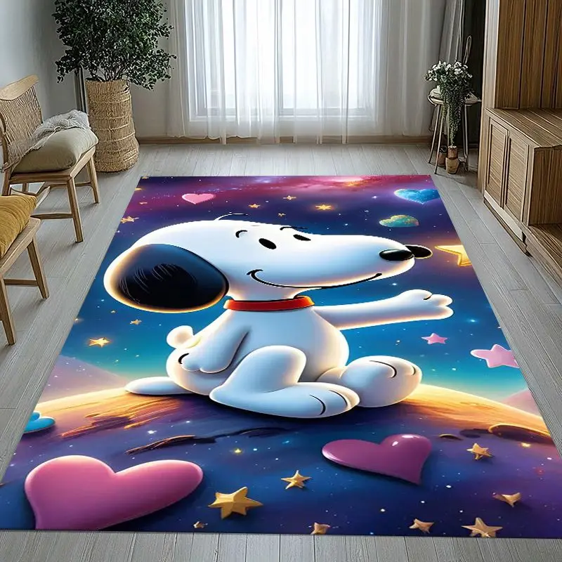 Funny S-Snoopys Dog Cartoon Area Rug,Soft Non-Slip Carpet Mat for Living Room Bedroom Playroom,Sofa Floor Rug,Home Decor Gift