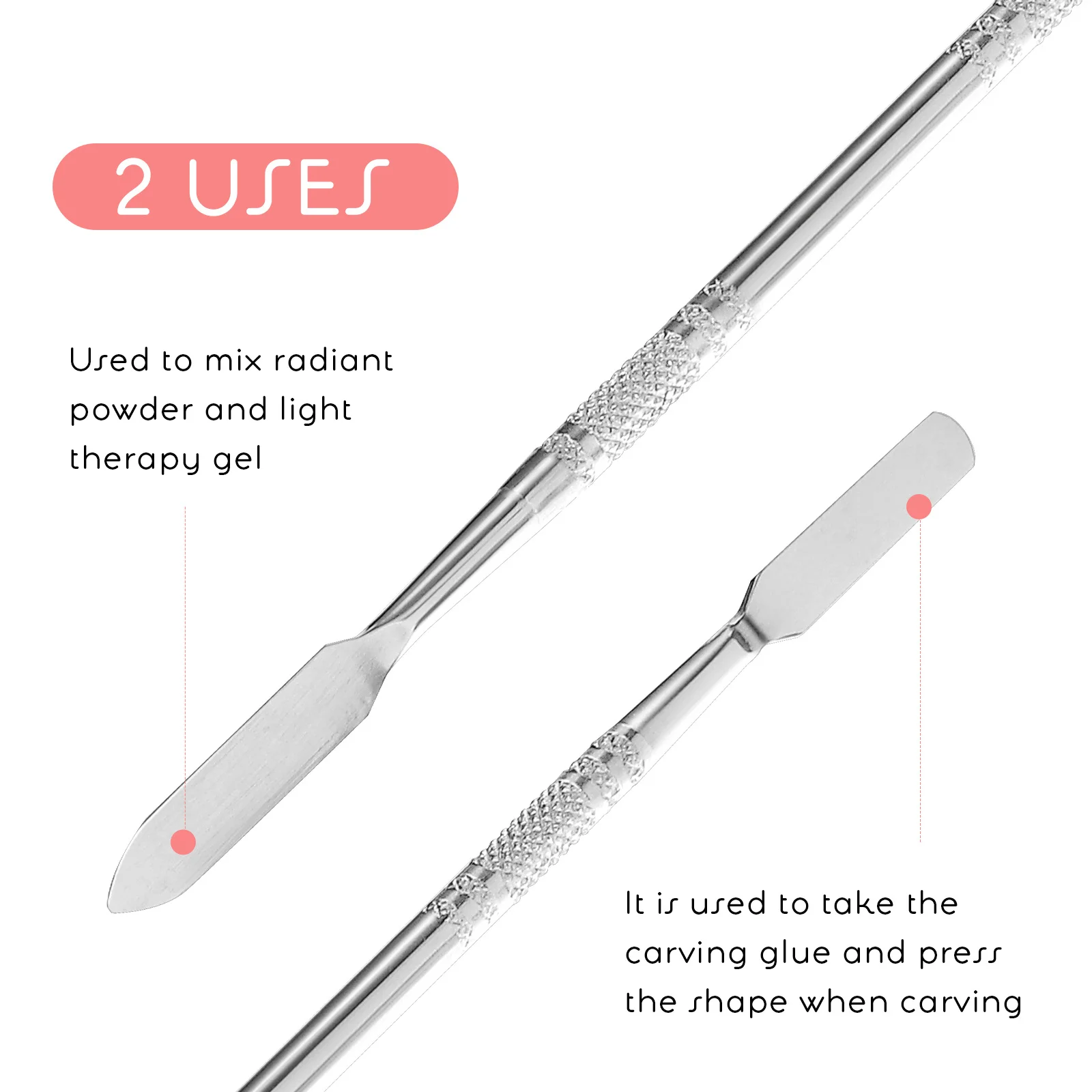 

3Pcs Glass Nail Art Palettes Clear Smooth Mixing Boards Nail Polish Dual Head Stainless Steel Cuticle Pusher