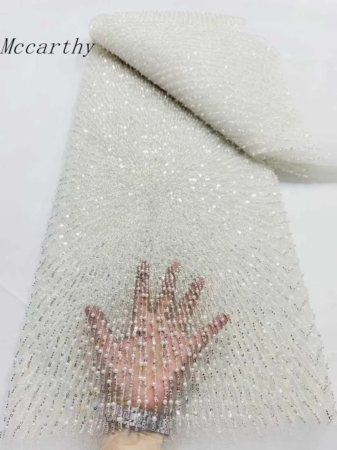 

Нигерийская африканская кружевная ткань высокого качества, ткань для шитья по метрам, блестки, 2025, тюль, свадебные платья, вышивка, сетка, 5 ярдов