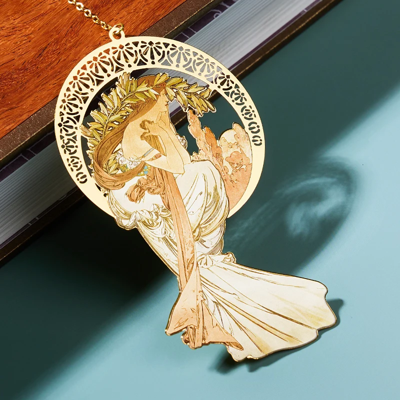 

1 закладки с иллюстрациями Mucha Four Art — поэзия, литературное ретро, изысканное мастерство, латунные закладки, праздничные подарки