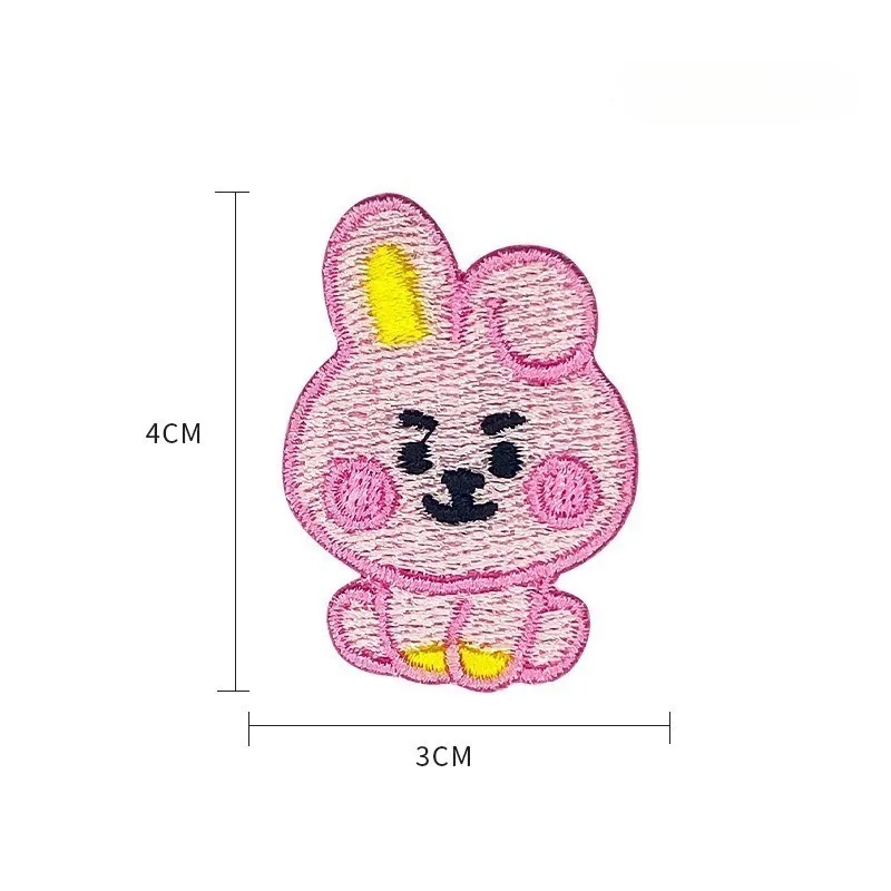 Broches Bordados BT21 Cute Baby, Emblemas Personalizados de Desenho Animado para Decoração de Bolsas e Roupas, Acessórios BTS