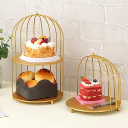 Cake Stand for Birthday Table Party Decor Fruit Dessert Display Wedding Anniversary Decor Bird Cage Shape Storage Rack Shelves