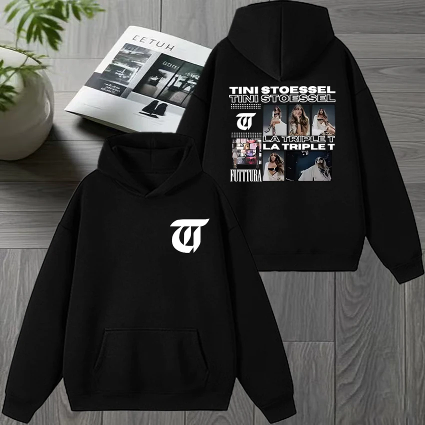 

2025 New in TINI STOESSEL La Triple T Futtura Tour Graphic print Hoodie Unisex fashion Y2k pullover Men women Fleece Sweatshirt