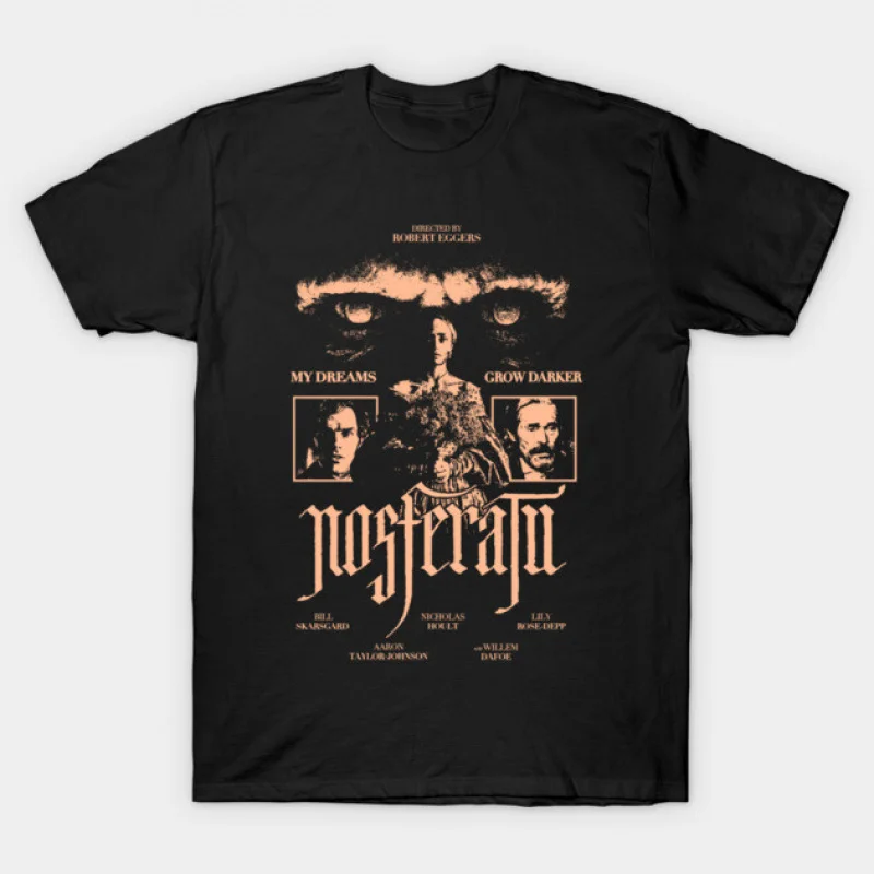 

Aesthetic Nosferatu 80s Gothic Horror movie Vampire Scary Halloween Gift T shirt Large size Tops 100% cotton printed Clothes